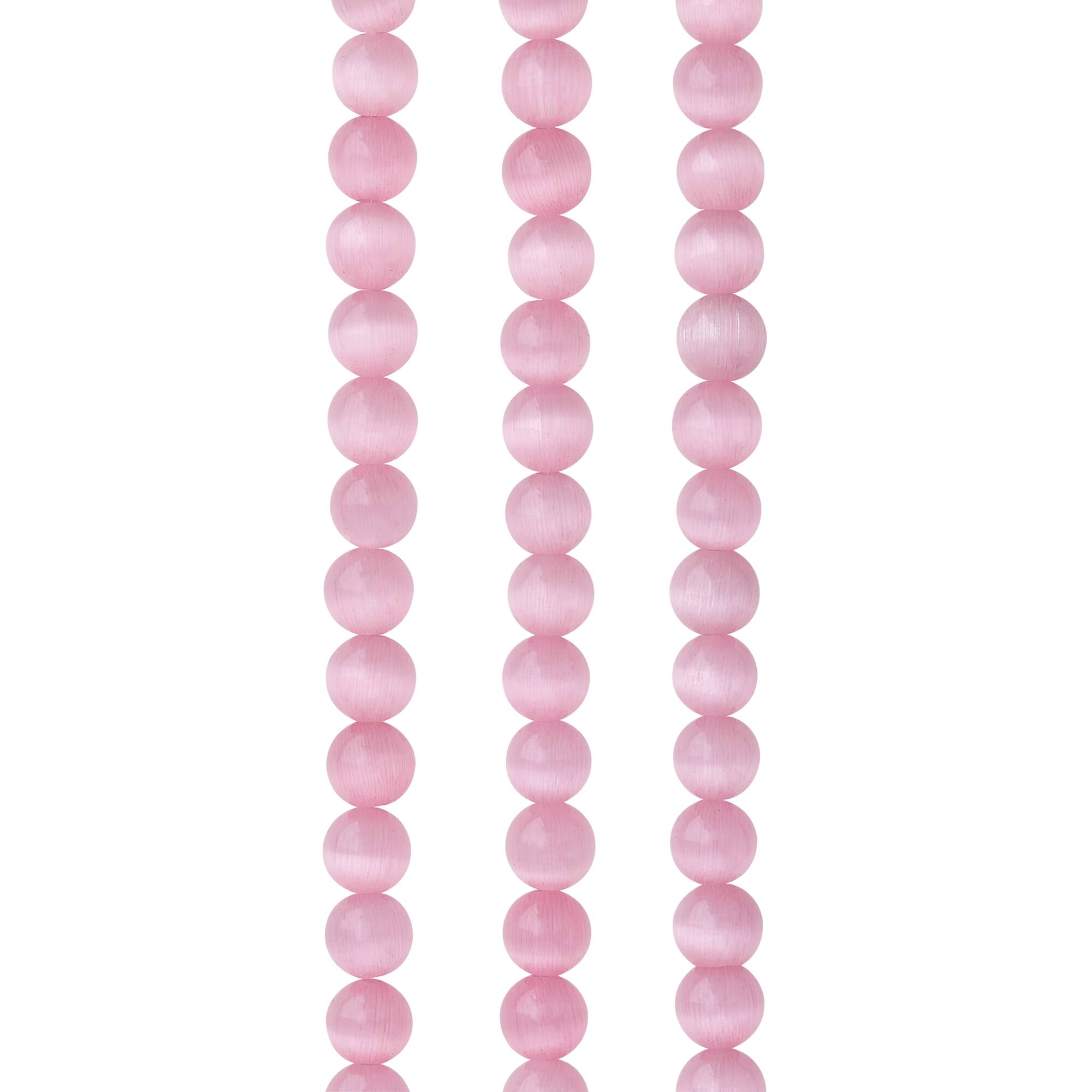 Cat's Eye Round Glass Beads, 6mm by Bead Landing™
